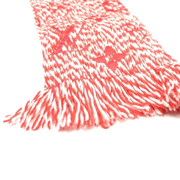 LOUIS VUITTON Wool Silk Logomania Mix Scarf Coquelicot - Picture 4 of 12